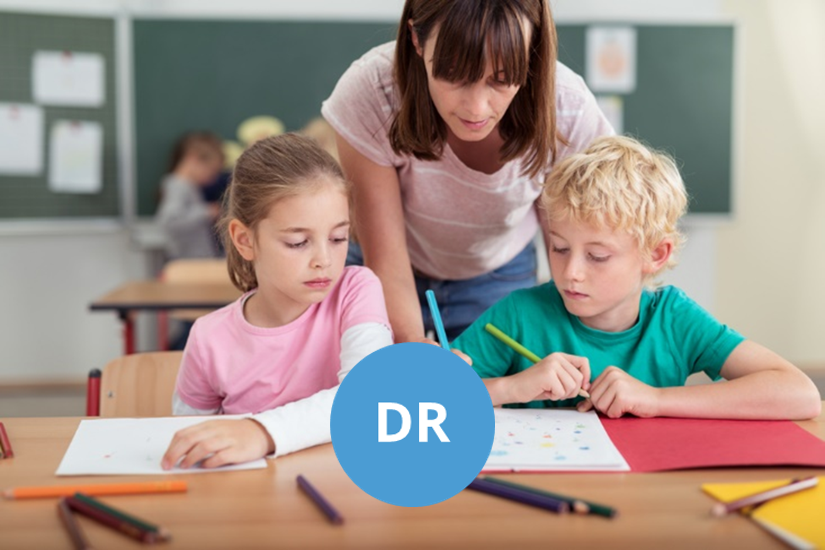 Women working with children